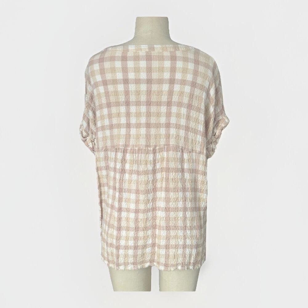 Jane & Delancey Women's Cereal Popover Blouse , Lightweight Cap Sleeves Fits L - Picture 2 of 7